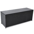 thumbnail image 1 of vidaXL Garden Storage Box Black 150x50x60 cm Poly Rattan, 1 of 3