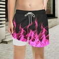 thumbnail image 2 of Swim Trunks With Compression Liner 7-8Years Baseball Short Loose Short Boy Boy Cargo Shorts Size 14-16 Boys Y2k Shorts Boys Summer Shorts Elastic Waist Breathable Daily Wear #Hot Pink, 2 of 4