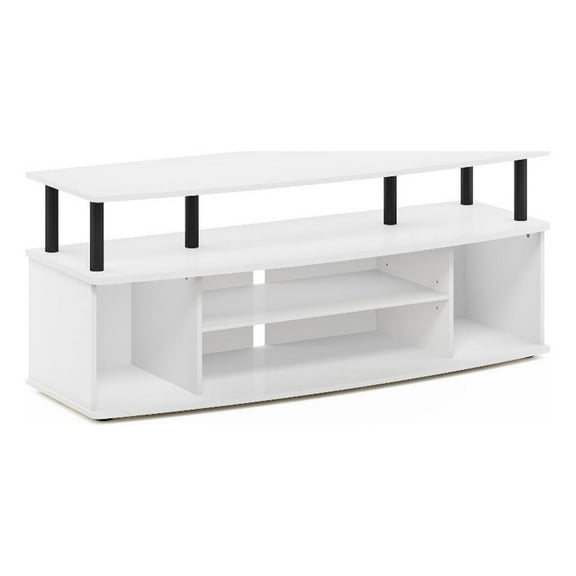 Pemberly Row Large Entertainment Center Hold up to 55-IN TV in White/Black