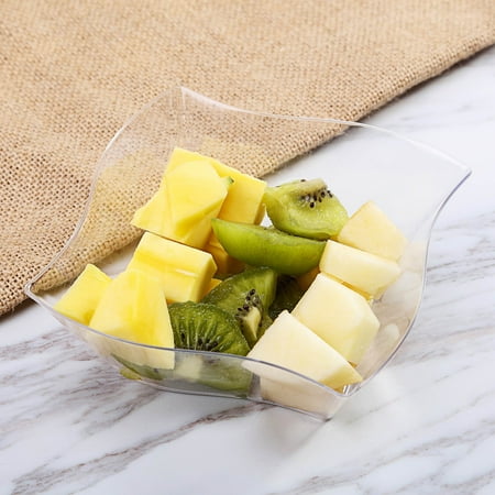 Efavormart 12-Pack Clear Wave Design Party Salad Snack And Fruit Disposable Plastic Dessert Salads Bowls For Wedding Banquet Event