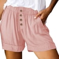 thumbnail image 1 of Timegard Shorts for Women Wide Leg Elastic High Waisted Button Summer Casual Lightweight with Pockets, 1 of 6