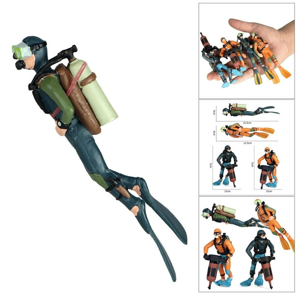 Figuras De Buzo En Miniatura - Juego De 4 Piezas Para Decoración, Adornos De Mesa O Juego Simbólico Figuras De Buzo En Miniatura - Juego De 4 Piezas Para Decoración, Adornos De Mesa O Juego Simbólico