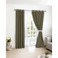 thumbnail image 3 of Avocado Green Brown Blackout Curtains for Bedroom/Living Room, Thermal Insulated Kitchen Curtains, Solid Color Farmhouse Brown Grommet Darkening Window Treatment Drapes 27.5"x39"x2, 3 of 8