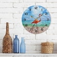 thumbnail image 7 of SKYSONIC Flamingo is Walking Along The Seashore Wall Clock 10 Inch Silent Non Ticking Round Clock Oil Painting Clock Easy to Read Clock for Living Room Bedroom Bathroom Home Decor, 7 of 7
