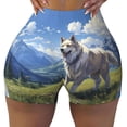 thumbnail image 2 of Lsque Blue Sky Dog Pattern High Waisted Biker Shorts for Women-Tummy Control Fitness Athletic Workout Running Yoga Gym Shorts,Moisture-Wicking-Small, 2 of 9