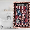 thumbnail image 3 of Independence Day Shower Curtain, Waterproof Shower Curtains for Bathroom, Red Blue U.S Flag Butterfly Flowers Striped Washable Fabric Bathtub Curtain Set Bath Decor with 12 Hooks Standard 72"x72", 3 of 8