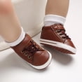 thumbnail image 3 of 1 Pair Toddler Shoes Anti-slip Fastener Tape Faux Leather All Match Shoelaces Shoes for Learning Walking, 3 of 8
