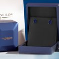 thumbnail image 5 of Gem Stone King 14K White Gold Blue Sapphire Stud Basket Setting Earrings | 3.12 Cttw | Gemstone September Birthstone | Octagon 7X5MM | Double Notch | Gold Earrings for Women Men, 5 of 6