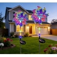 thumbnail image 3 of Solar Windmill Garden Stake Lights LED Colorful Wind Decorative Lights Waterproof Outdoor Solar Powered Lights For Yard Patio Holiday Christmas Independence, 3 of 8