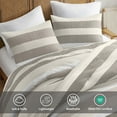 thumbnail image 6 of Cotton Bedding Set 3-Piece Full/Queen Stripe Textured Print Comforter Set,Neutral,Comforter Set, 6 of 14