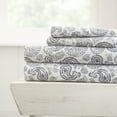 thumbnail image 2 of Merit Linens Coarse Paisley Pattern 4 Piece Bed Sheets Set, 2 of 4
