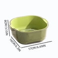 thumbnail image 3 of Double Layer Colander Two Tier Wash Basin, Plastic Kitchen Fruit Vegetable Rinsing Draining Container, Multifunctional Food Washing Basket for Daily Household Meal Prep, Green, 3 of 7