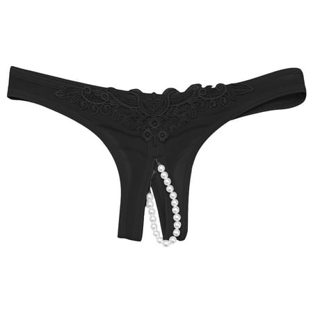 TIHLMK Womens Thong Underwear Plus Size Women Pack Women Lace Underwear Lingerie Thongs Panties Ladies Underwear Underpants Gifts for Women Black Underwear