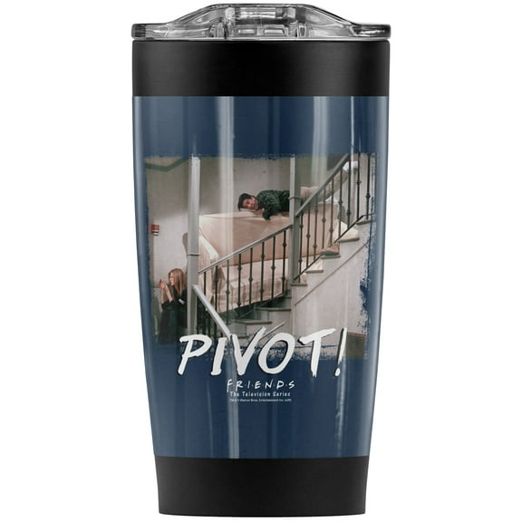 Friends Pivot Stainless Steel Tumbler 20 oz Coffee Travel Mug/Cup, Vacuum Insulated & Double Wall with Leakproof Sliding Lid | Great for Hot Drinks and Cold Beverages