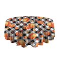 thumbnail image 5 of Fall Pumpkins Leaves Pattern Round Tablecloth 60" X 60",Wrinkle Wipeable Table Cloth for Kitchen Dining Room Picnic Patio Party, 5 of 6