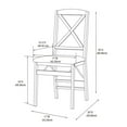 thumbnail image 4 of Linon Farrow Indoor Faux Leather Folding Chair with Cross-Back, Set of 2, Merlot/Dark Brown, 4 of 11