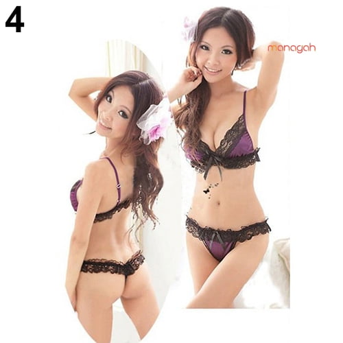 lenceria Sexy mujeres Sexy dulce Babydoll hueco tanga Bikini encaje sujetador ropa interior conjuntopangjing Walmart en linea