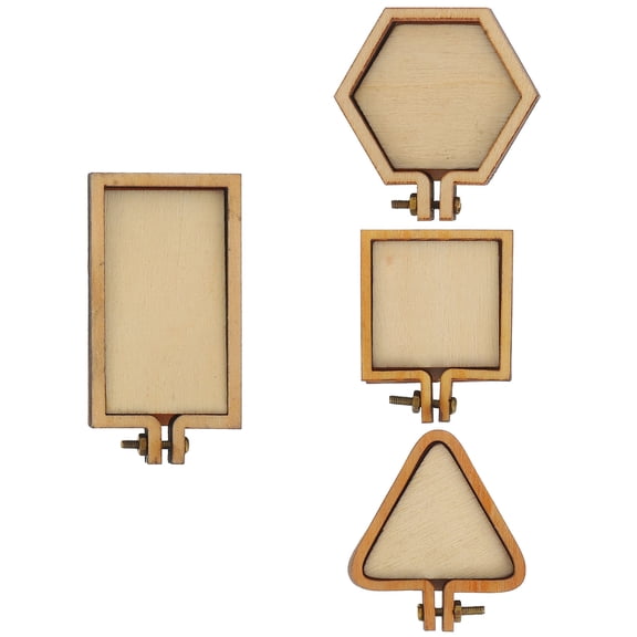 HOOWIFFY Wood Embroidery Wood 4pcs Craft Creation