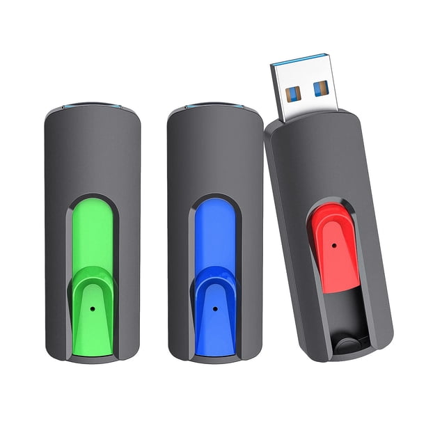 RAOYI Paquete de 3 Memorias USB 3.1 Retráctiles de 64GB