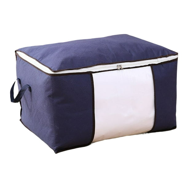 Bolsa de almacenamiento de ropa de cama para el hogar, mantas de dormitorio de gran capacidad no tejidas, bolsa organizadora a prueba de polvo y Almacenamiento y organización del hogar Azul marino Yuarrent HA066920-01