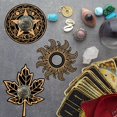 thumbnail image 5 of AHANDMAKER 6Pcs Wood Mini Crystal Sphere Display Stand, Black Wooden Display Holder, Wood Crystal Ball Stand for 3-7cm Sphere Natural Crystal Ball Collection Home Decor, Flower Snowflake Sun Star, 5 of 7