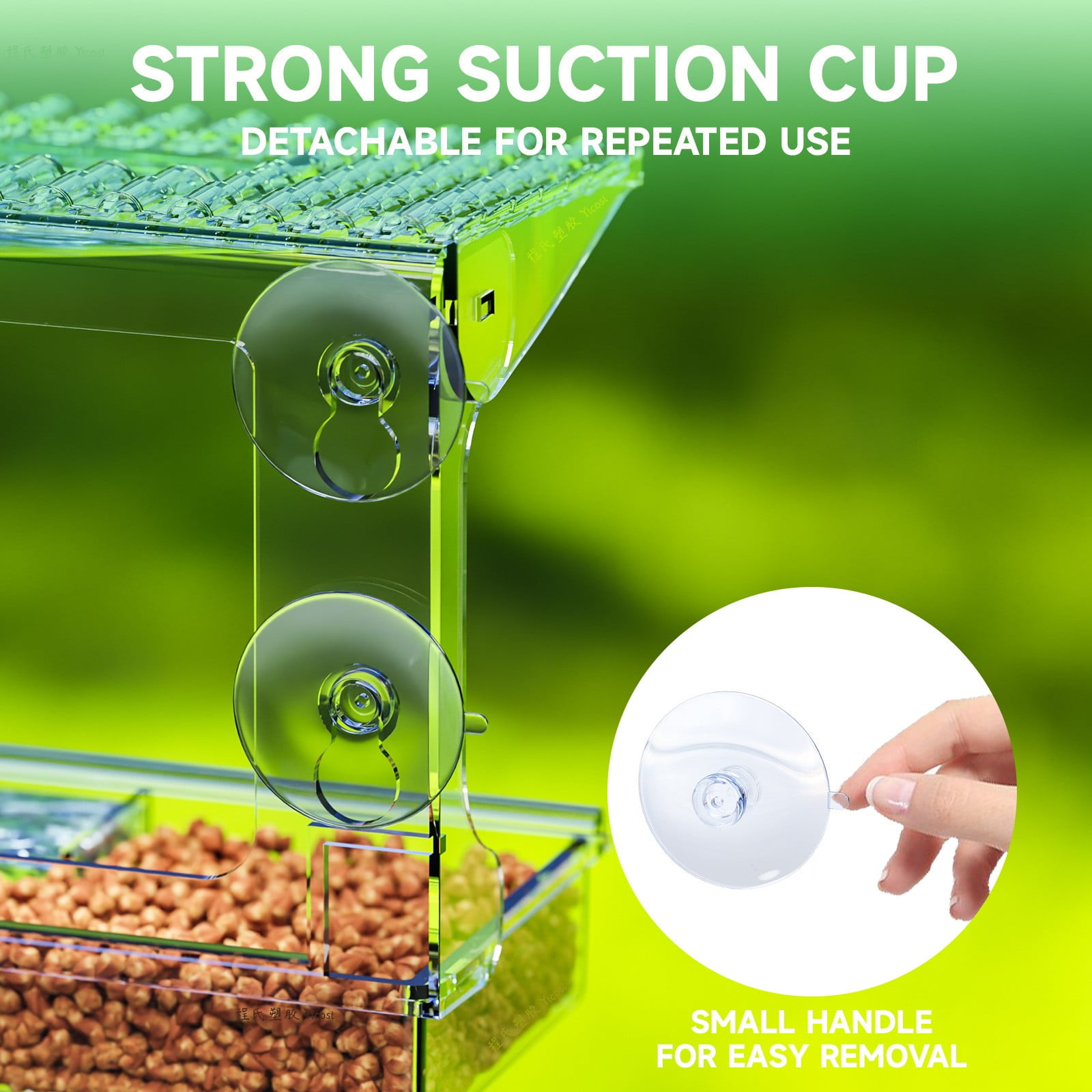 Clear Window Bird Feeder with Strong Suction Cups â Large Capacity Detachable Tray & Water Dish â Outdoor Wild Bird Watching Gift for Nature Lovers & Garden Decor