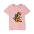 thumbnail image 3 of RXIRUCGD T-shirt en Coton pour Enfants Garçons Filles Mode Mignon Col Rond Imprimé Tee Manches Courtes (Rose, Taille: 5 Ans), 3 of 5