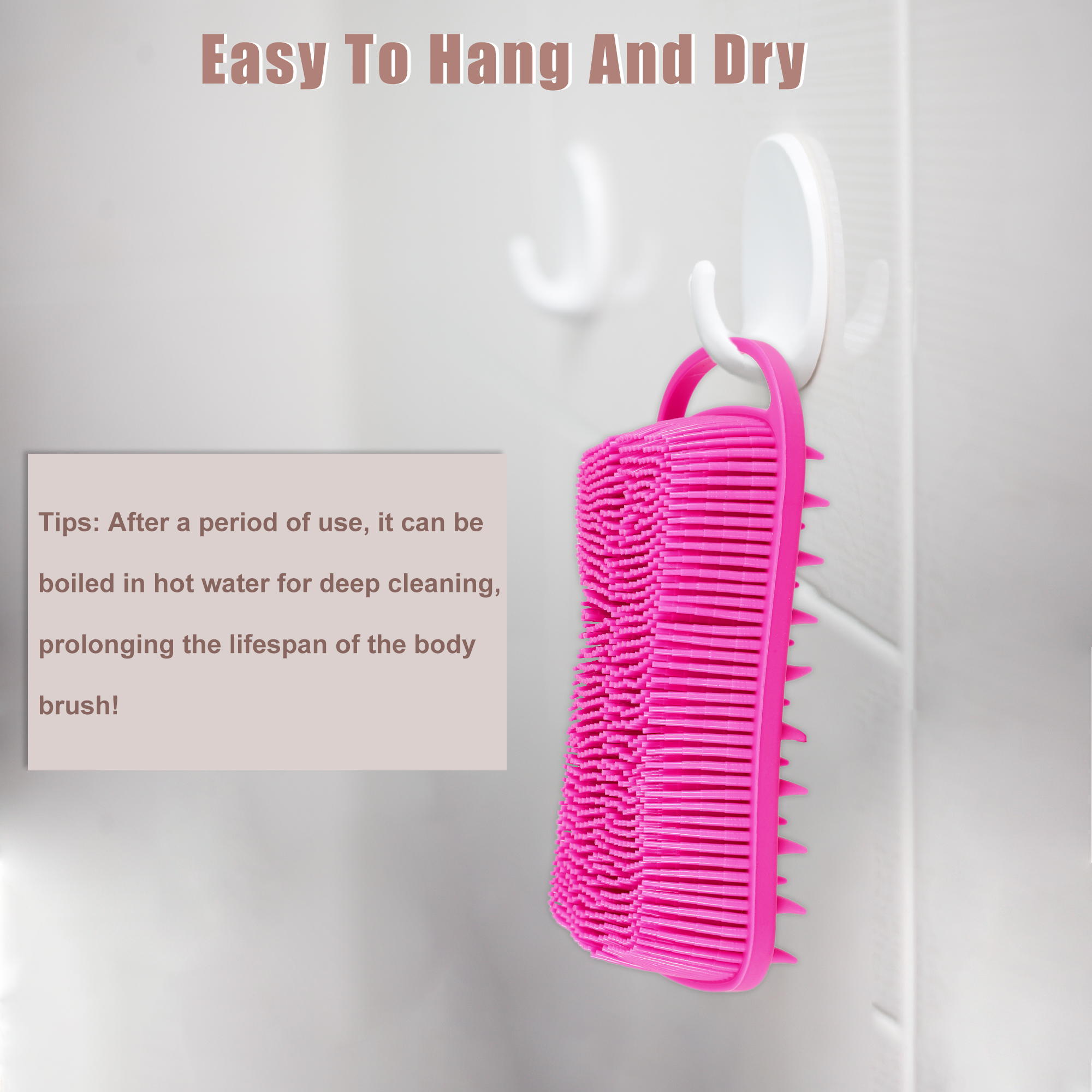 Unique Bargains Silicone for All Skin Types Body Scrubber 1 Pc Rose Red
