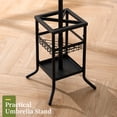 thumbnail image 5 of Coat Rack Freestanding, Coat Tree with Umbrella Holder, Metal Coat Rack Stand with 12 Hooks, Hall Tree Purse Rack for Entryway, Living Room,Black, 5 of 10