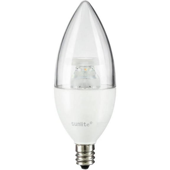 Sunshine Lighting B3137760 LED B11 Bulb - Clear Torpedo Tip 120V 4.5W Candelabra Screw Base 3000K , Warm White