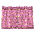thumbnail image 7 of Yayeee Kitchen Curtains Tier Pair Light Filtering 27"x24" Rod Pocket Short Cafe Window Panel, Pink Doughnuts, 7 of 7