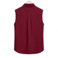 thumbnail image 5 of Kukoosong Women's Button Down Shirts Lapel Sleeveless Work Blouses Collared Tank Tops, 5 of 7