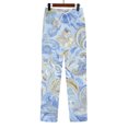 thumbnail image 4 of kaondbfi Women's Linen Printed Casual Pants Summer Lightweight Elastic Waist Beach Vacation Trousers with Pockets, 4 of 9