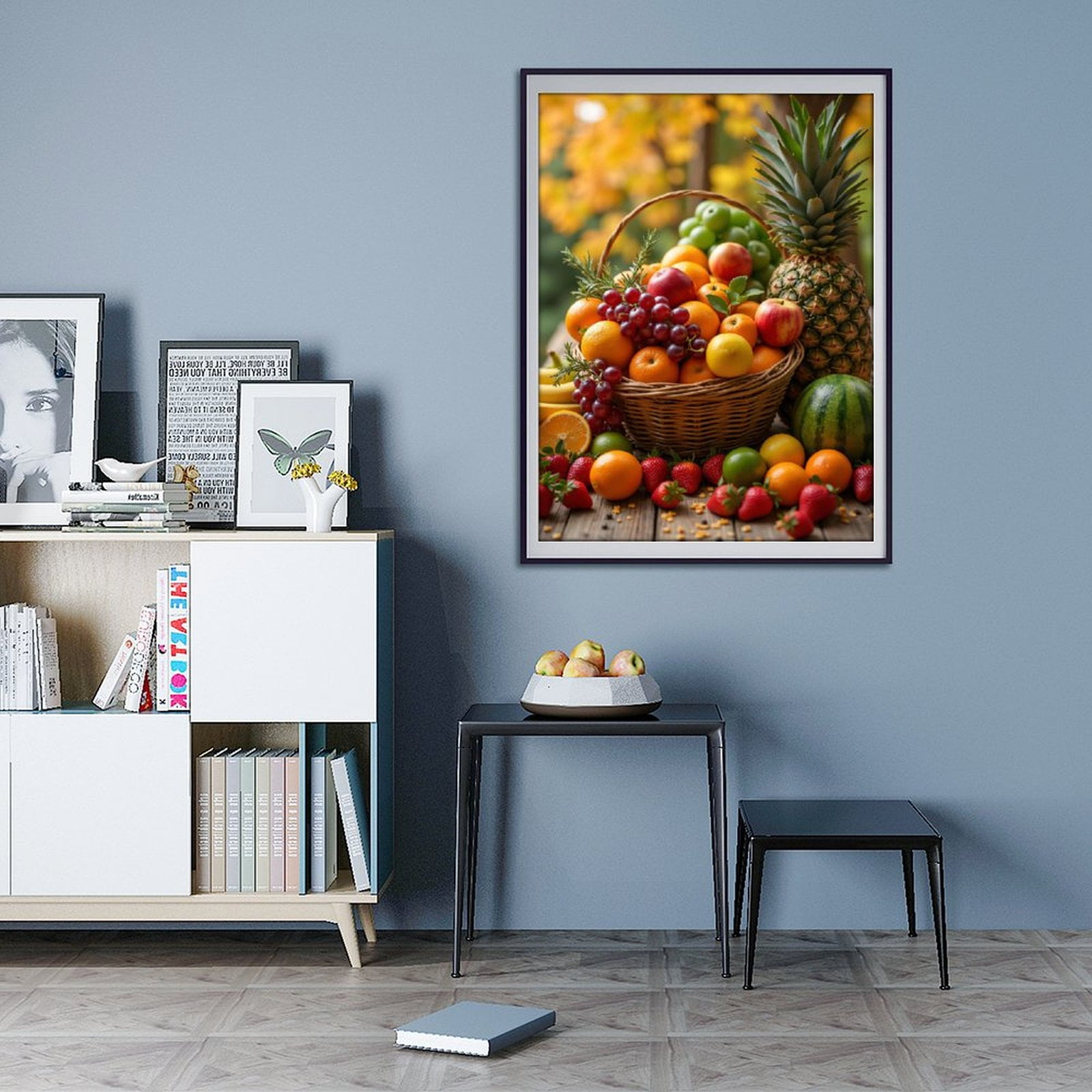 Diamond Art Kits for Adults - 5d Fruit Basket Pineapple Grapes Strawberries Diamond Painting for Adults, Diamond Art for Adults Beginners, Diamond Painting Kits for Adults for Home Wall Decor