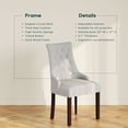 thumbnail image 3 of AFO Wing Back Dining Chairs Set of 6, Button Tufted Fabric Kitchen Chairs with Solid Rubberwood Legs, Upholstered High Back Side Chair, Light Grey, 3 of 8