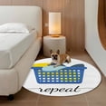 thumbnail image 3 of Area Rug 36in, Laundry Room Minimalist Floor Carpet Living Room Rug, Blue Laundry Basket Non-Slip Welcome Mat Indoor Rugs for Bedroom Dining Room, 3 of 9
