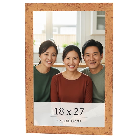 18x27 Frame Beige Real Wood Picture Frame Width 1.25 inches | Interior Frame Depth 0.5 inches |