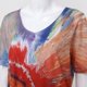thumbnail image 4 of Gibobby Camiseta con cuello en V para mujer Camiseta suelta informal con cuello en V para mujer, blusa manga corta con estampado(Rojo,G), 4 of 5
