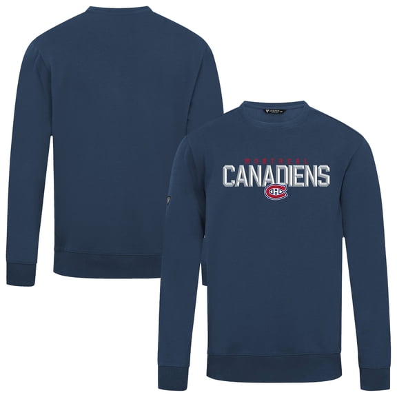 Men's Levelwear Navy Montreal Canadiens Zane Carve Pullover Sweatshirt