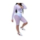 thumbnail image 1 of Conjunto de traje de perspectiva de malla Txlixc para mujer blusas cortas de manga larga pantalones ajustados verano, 1 of 4