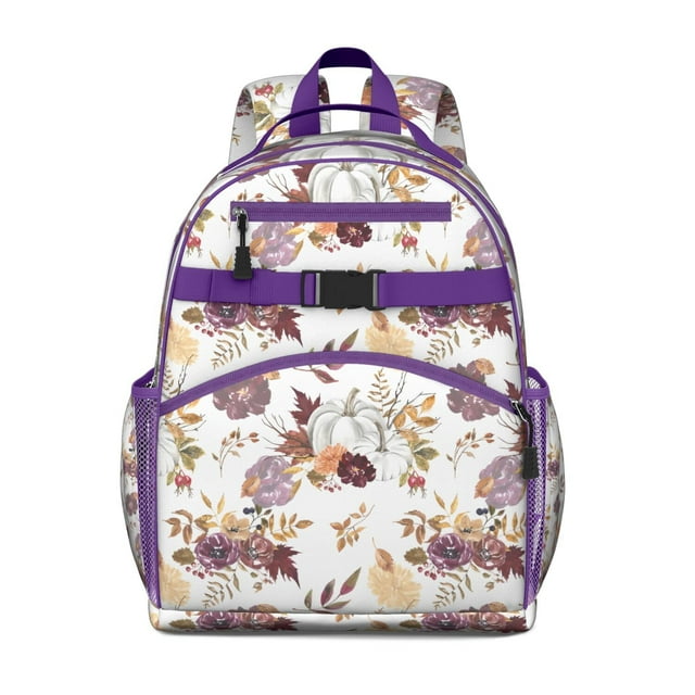 Botanical Garden Print School Backpack Spacious Adjustable Padded Straps Chest Strap Water-resistant Durable Bookbag for Daily Use