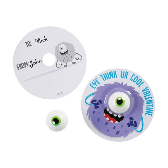 Bouncy Ball Valentine Exchanges with Card for 12