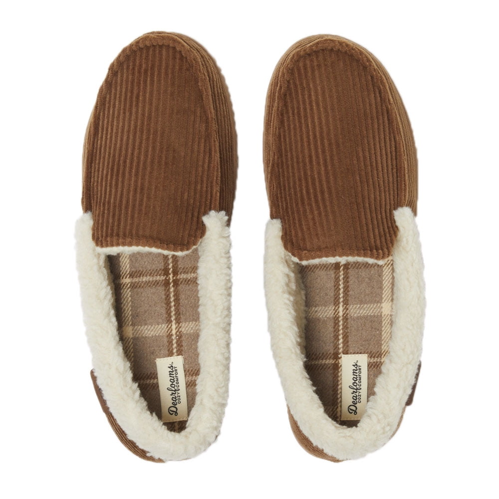 Dearfoams Cozy Comfort Men's Cozy Corduroy Moc Slippers