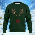 thumbnail image 2 of Telankuip Ribbing Christmas Sweatshirts for Men Funny Antler Print Hoodless Sweatshirt 2025 Vinatge Graphic Xmas Holiday Long Sleeve Crewneck Pullover Top Dark Green S, 2 of 3