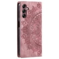 thumbnail image 6 of Case for Samsung Galaxy S22 Plus Wallet Case for Women Girls with Card Holder, Embossed Flower Pattern Magnetic Flip PU Leather Purse Protective Phone Cover for Samsung Galaxy S22 Plus, Pink, 6 of 11