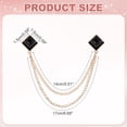 thumbnail image 2 of Uxcell Gem Chain Brooch Pins, Hanging Chain Brooch Suit Pin Tassel Square Crystal Badge Lapel Collar Pins for Women Men Shirts Tuxedo Scarf, Gold Tone(Black), 2 of 7
