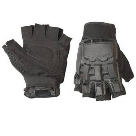 Paintball Clothing Gloves - PBHFG44 Medium Paintball Outdoor Sports Half Finger Gloves, Black