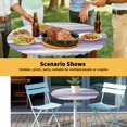thumbnail image 5 of Elastic Fitted Round Tablecloth, Purple Gray White Waterproof Stretch Table Cover for 45"-54" Tables, Retro Country Abstract Mottled Texture Washable Outdoor Tablecloths for Patio, Picnic, Camping, 5 of 8