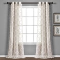 thumbnail image 1 of Lush Decor Beige Treillis Oeillet Transparent Fenêtre Rideau Paire (84" x 38"), 1 of 6