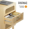 thumbnail image 3 of Ktaxon Nightstands, Rattan Nightstand with Storage Boho Bedroom Decor with Charging Station Mid Century Modern Nightstand Bedside Table, Oak, 3 of 9